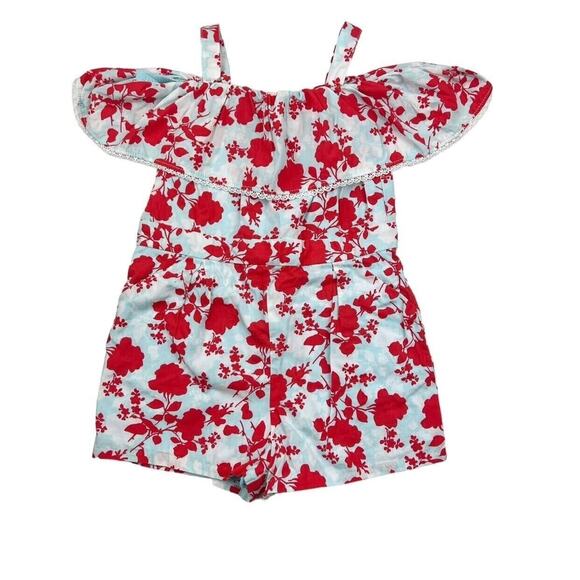 Janie and Jack Floral Cold Shoulder Romper - Picture 1 of 6